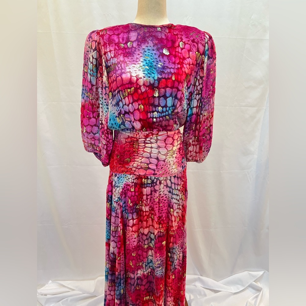 Vintage 1980’s Diane Freis silk dress size L
